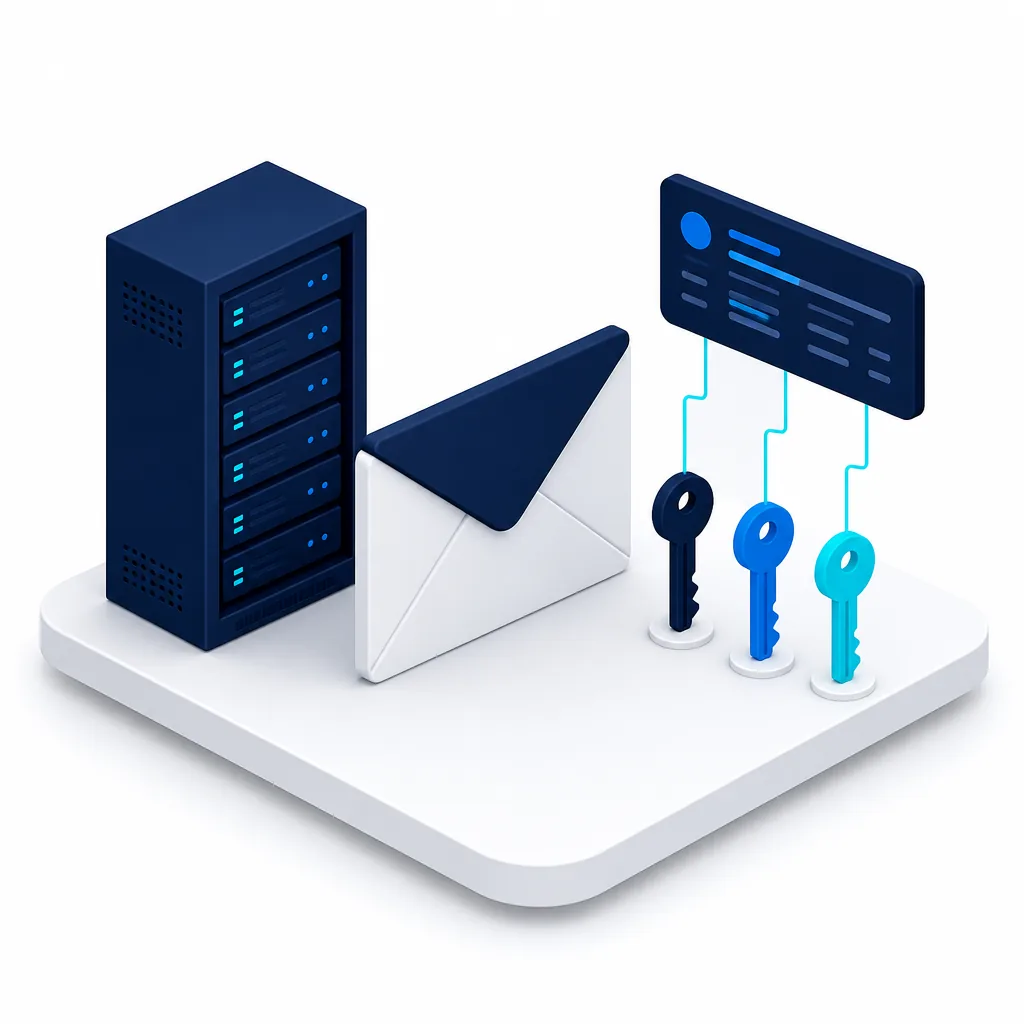 Enveloppe, serveur de messagerie et clés DNS publiées dans le domaine