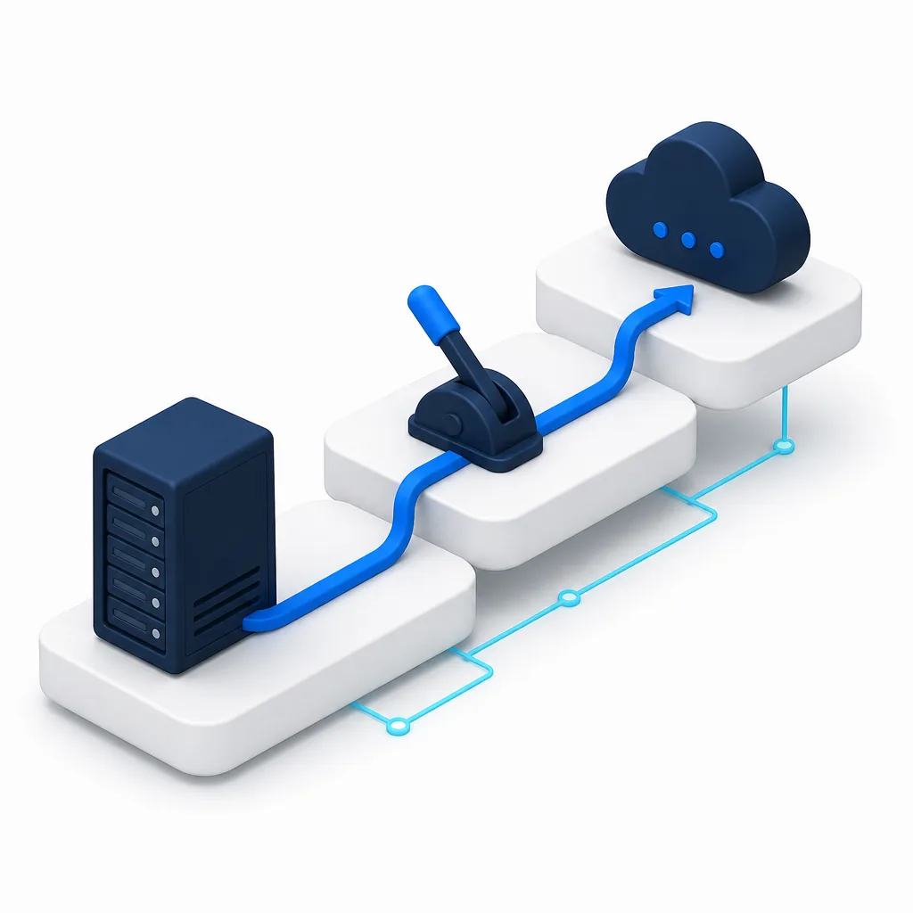 Bascule d'un serveur vers le cloud marche par marche