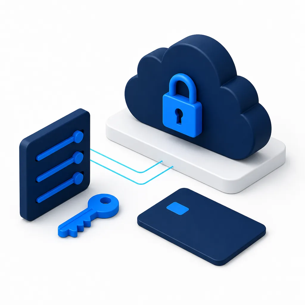 Compte cloud d'entreprise, moyen de paiement société et accès administrateur protégé