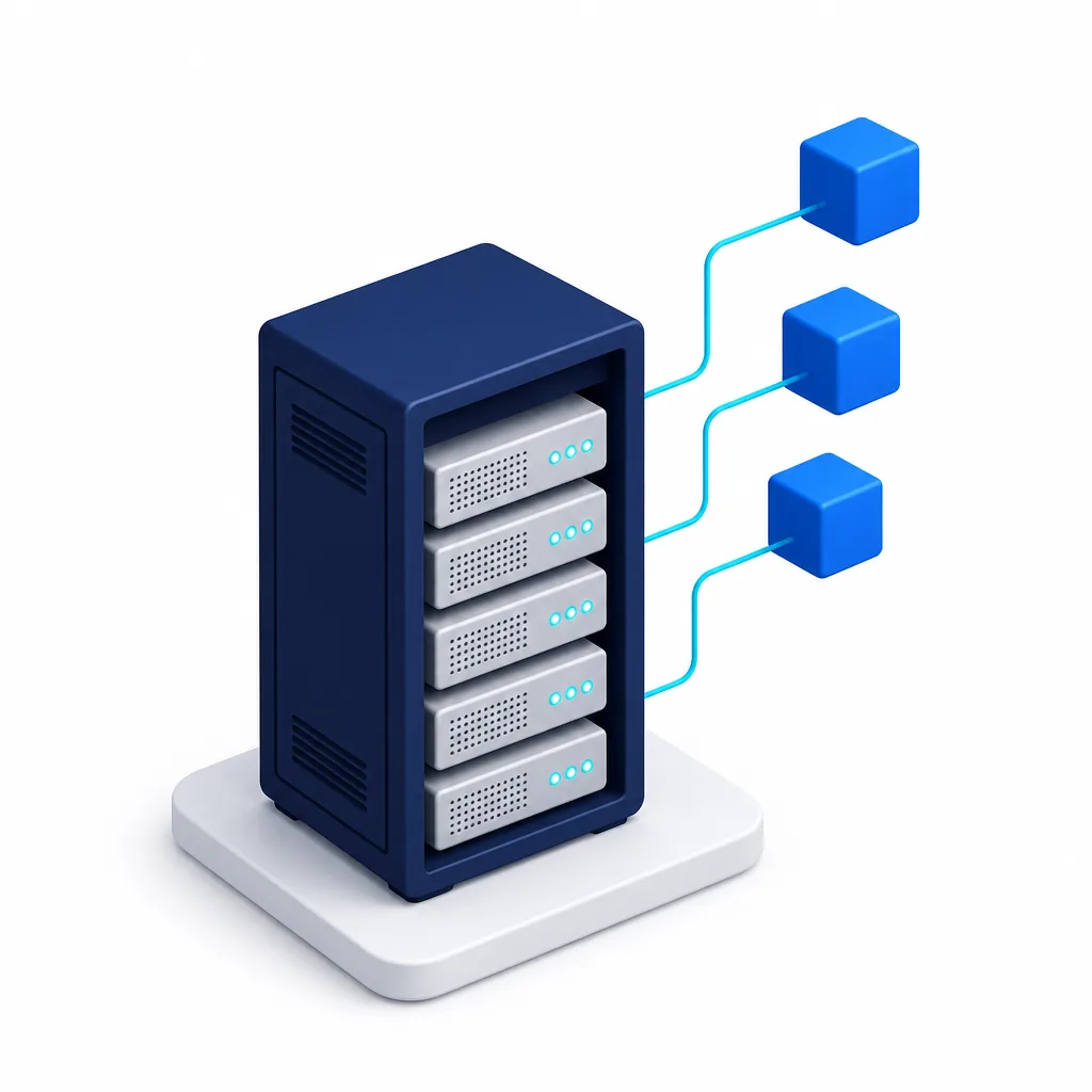 Serveur d'entreprise, machines virtuelles et baie