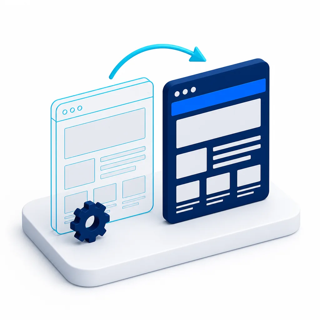Copie de préproduction et site en ligne côte à côte