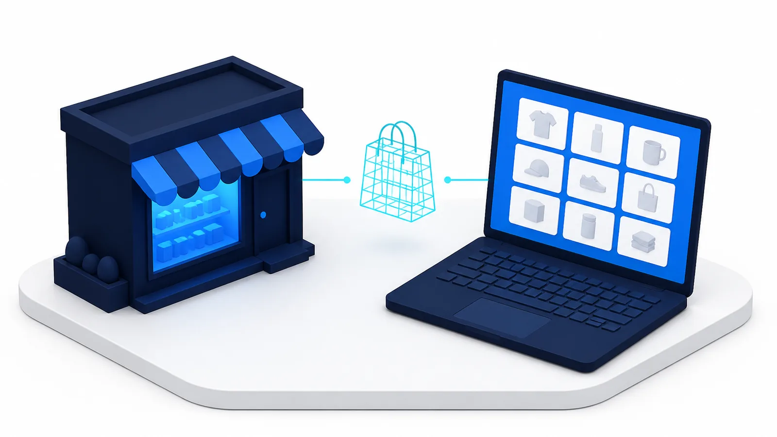 Comptoir de commerce et écran de gestion d'un catalogue en ligne